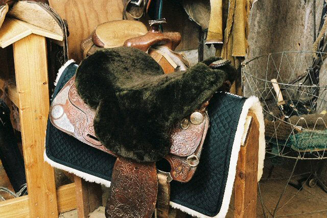 Sheepskin Western Saddle Seat Cover with Horn