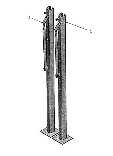 YELLOW Wing Post End Set (pair) - Cattle Guard