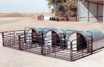 Animal shelter with pens out front.